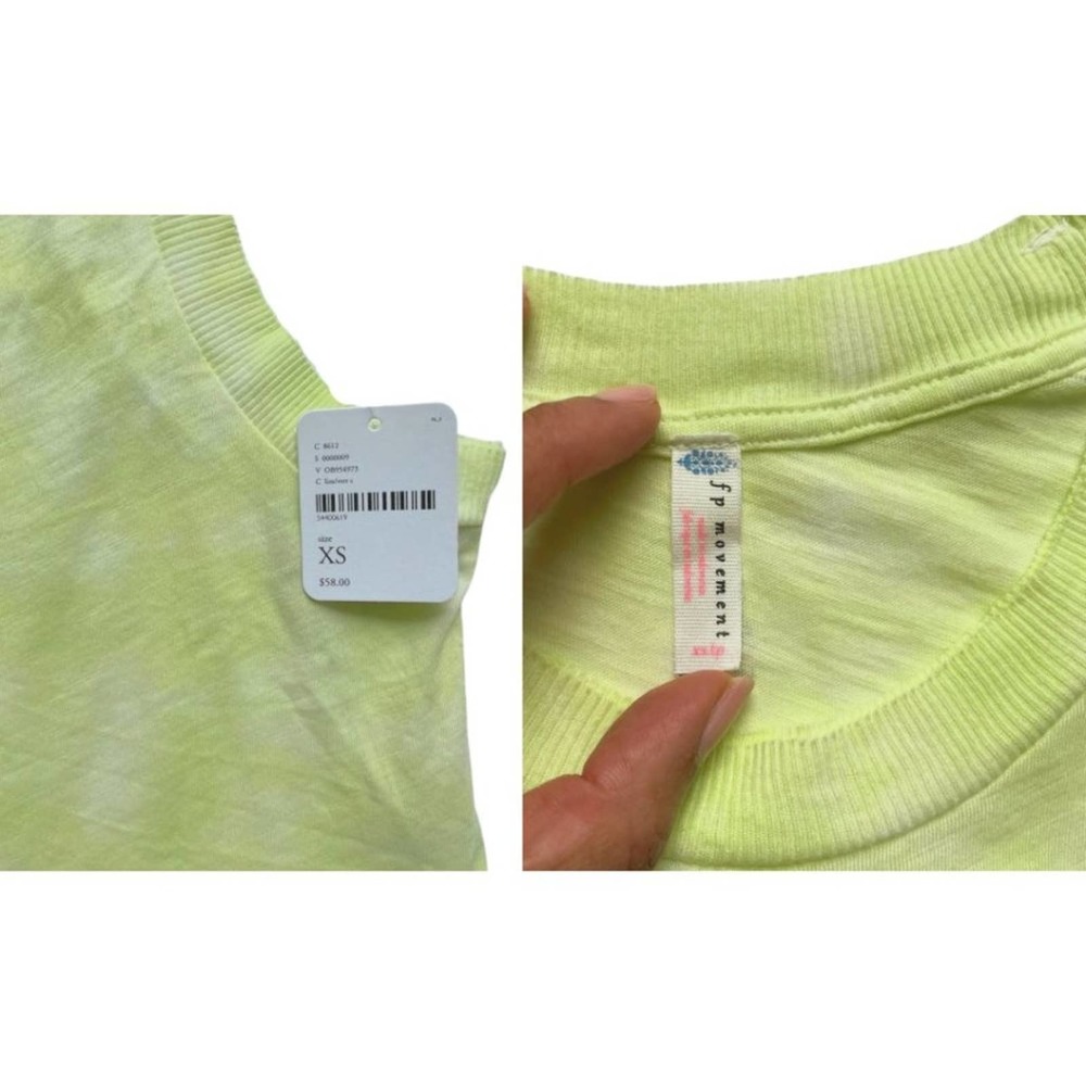 NEW Free People Love Tie Dye Crop Tank Top Key Lime Yellow Womens Size XS, L - Picture 7 of 12